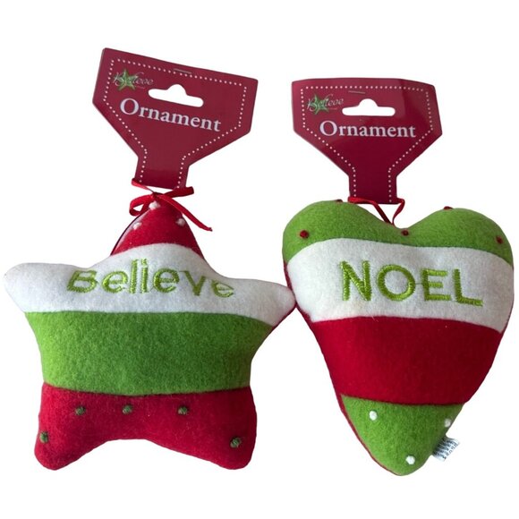 Set of 2 Greenbrier International, Inc. Noel & Believe Christmas Ornaments (NEW) - Picture 2 of 14
